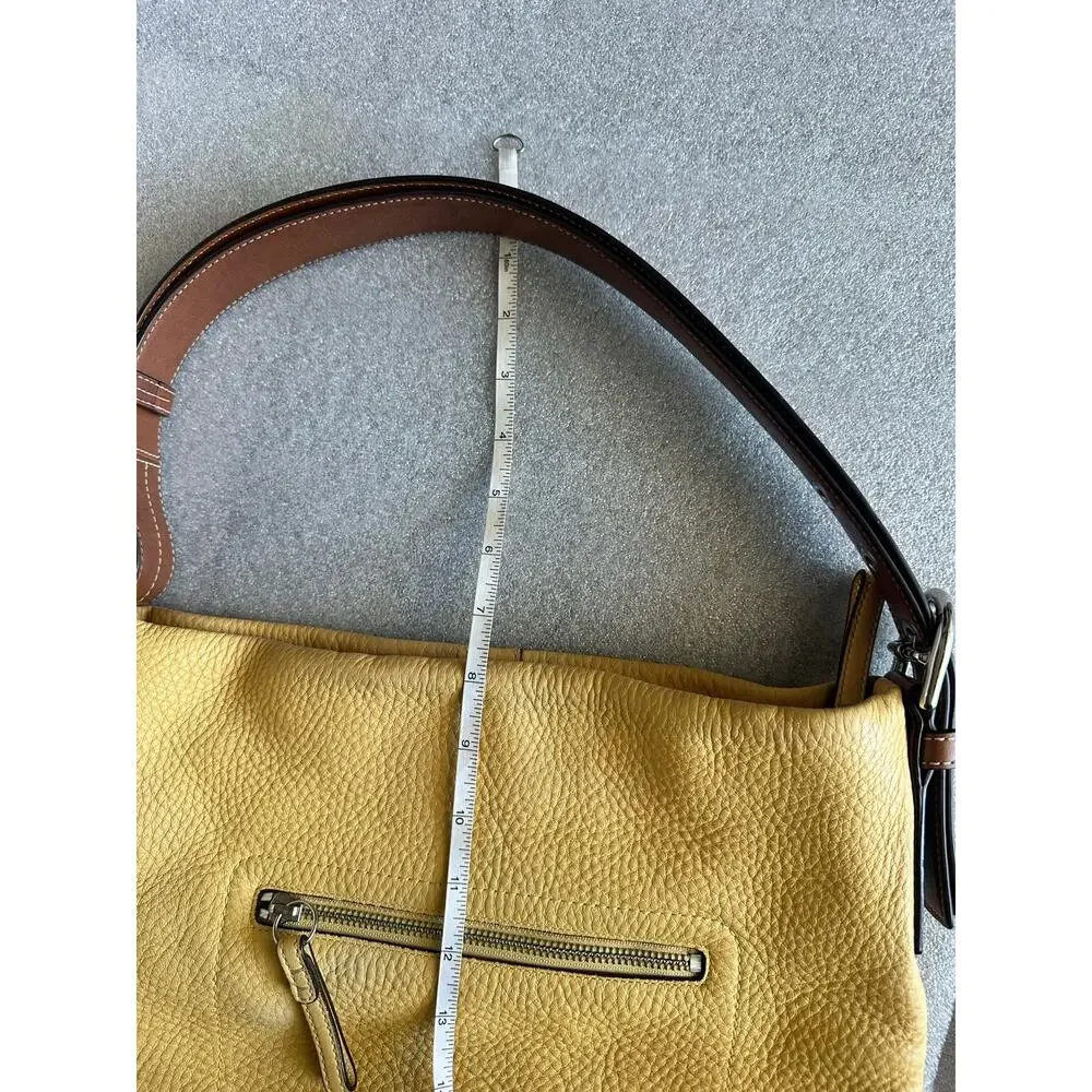 Coach Legacy F10940 Butter Yellow, British Ran Pebbled Leather Shoulder Hobo